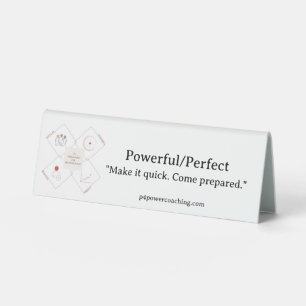 Powerful/Perfect Plastic Desk Plaque Table Tent