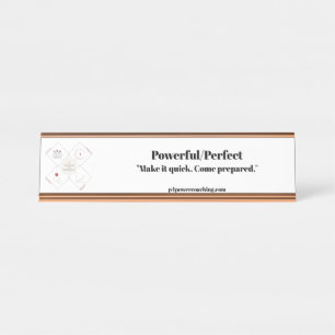 Powerful/Perfect Rose Gold Desk Plaque Name Plate