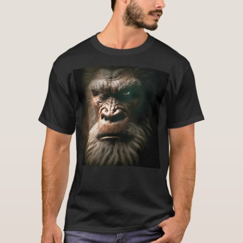 POWERFUL PHOTOREALISTIC BIGFOOT FACE3 at Night T_Shirt