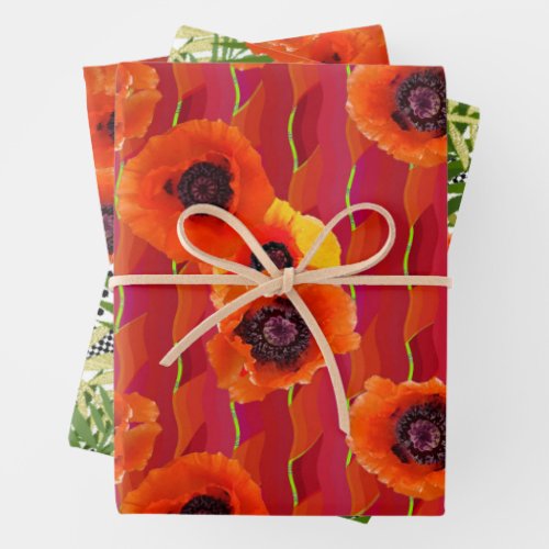 Powerful Poppies Wrapping Paper Sheets