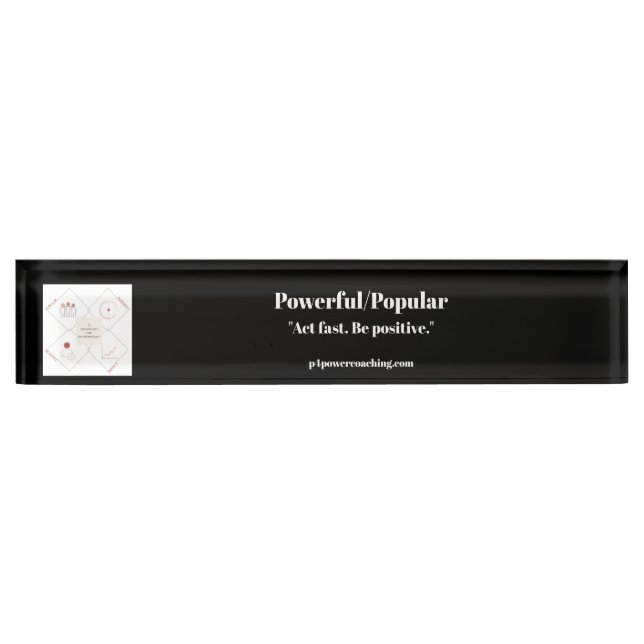 Powerful/Popular Black Acrylic Desk Plaque Name Plate (Front)
