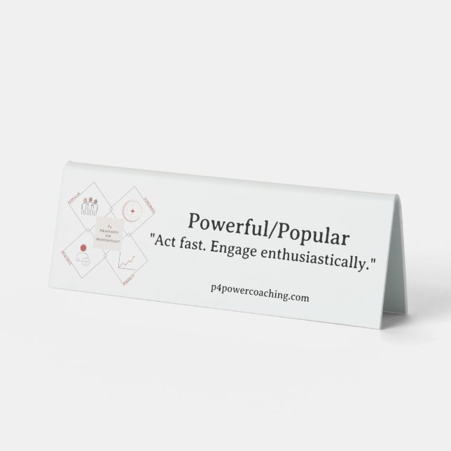 Powerful/Popular Plastic Desk Plaque Table Tent (Front)