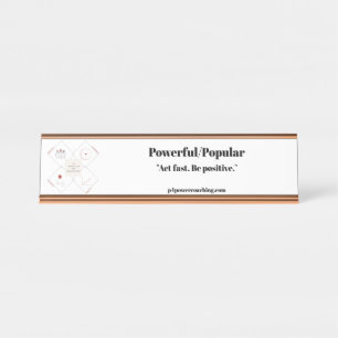 Powerful/Popular Rose Gold Desk Plaque Name Plate