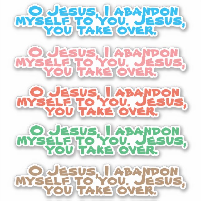 Powerful Prayer of Abandonment Jesus Vinyl Contour Sticker (Front)