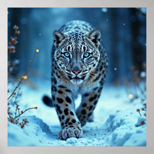 Powerful predator snowy wilderness cold beauty poster