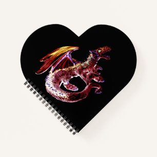 Powerful Red Inferno Dragon Eye Catching Artistic Notebook
