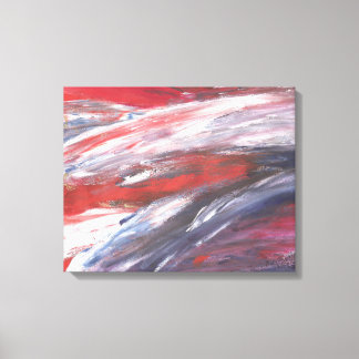 Powerful Red, White and Blue Painting Print