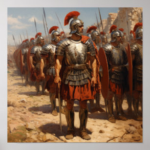 Powerful Roman Guards Poster: Defenders with Might Poster