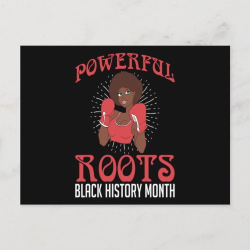 Powerful Roots Black History Month Boxing For Boxe Invitation Postcard