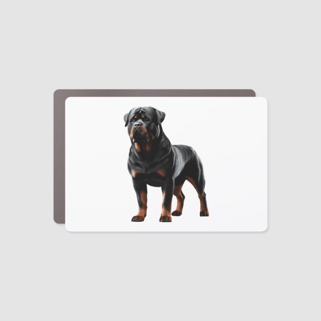 Powerful Rottweiler Stance – Bold Full-Body Dog Car Magnet (Front)