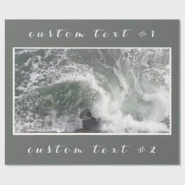 POWERFUL SEA OCEAN WAVES SWIRLING WATER PHOTO WRAPPING PAPER
