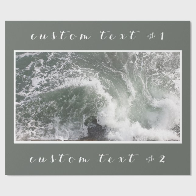 POWERFUL SEA OCEAN WAVES SWIRLING WATER PHOTO WRAPPING PAPER (Flat)