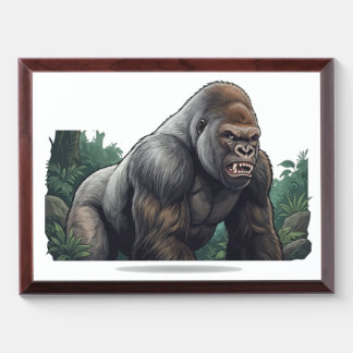 Powerful Silverback Gorilla Jungle Tee Award Plaque