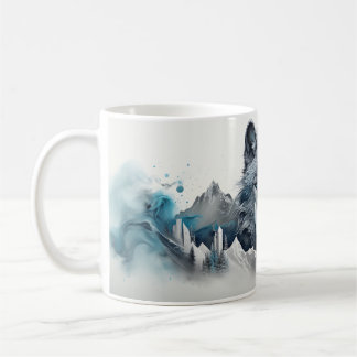 Powerful Silvery Dreamlike Wolf Forest Coffee Mug