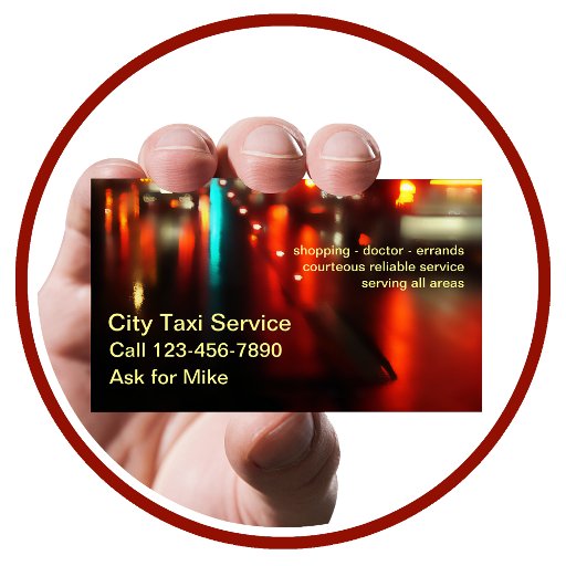 Customizable Powerful Simple Taxi Service Business Card