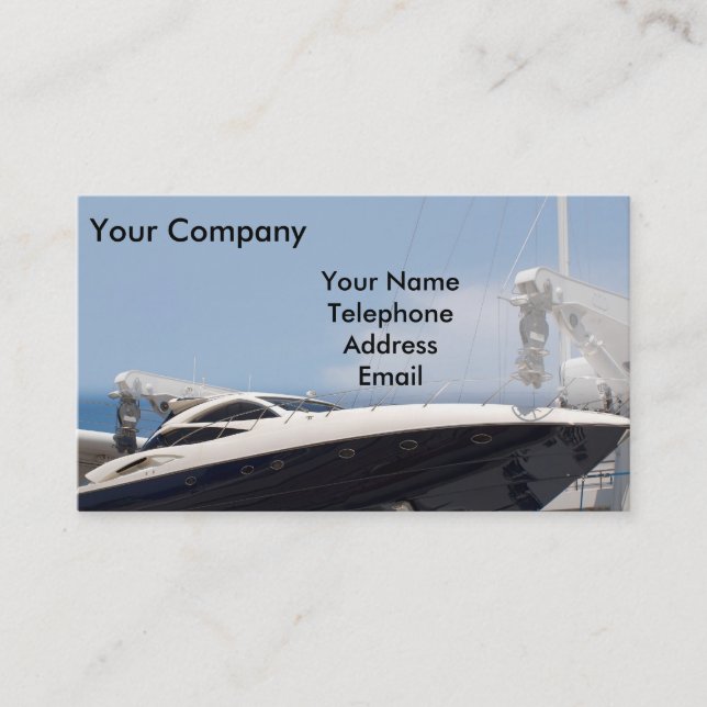 Powerful Speed Boat Business Card (Front)