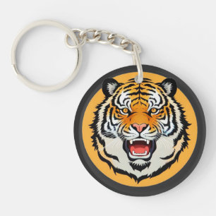 Powerful Tiger Illustration Keychain