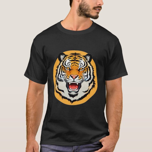 Powerful Tiger Illustration T-Shirt (Front)