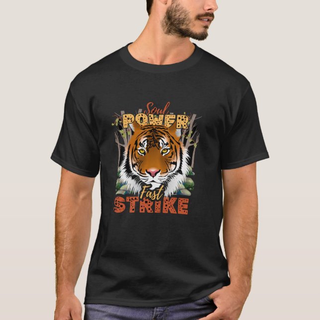 Powerful Tiger Soul Fast Strike Graphic T-Shirt (Front)