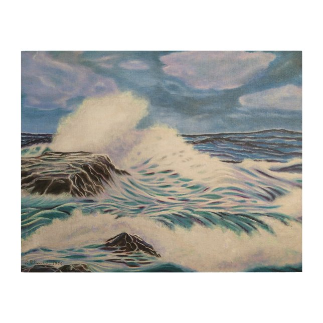 Powerful Wave Wood Print (Front)