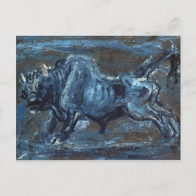 Powerful “White Ox 4" Painting by Lee Jung-seob Postcard (Front)