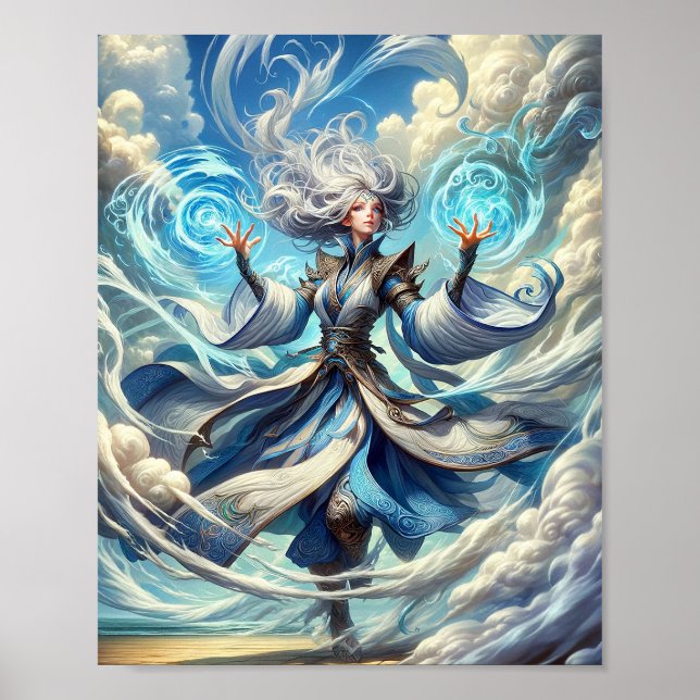 Powerful Wind Magician: A Storm of spell Poster (Front)
