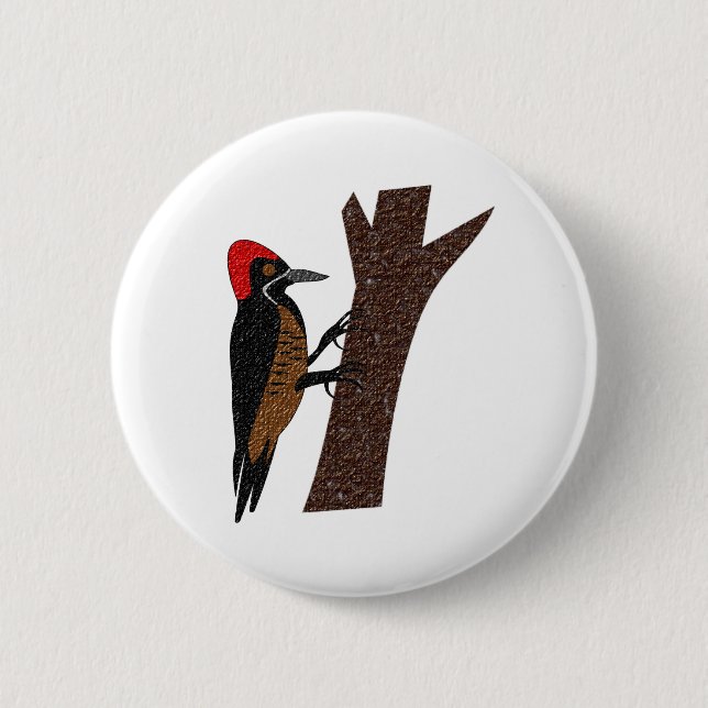 Powerful Woodpecker Button (Front)