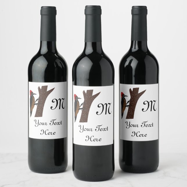 Powerful Woodpecker Wine Label (Bottles)