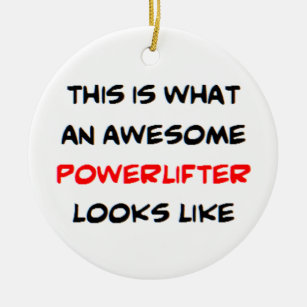 powerlifter, awesome ceramic ornament