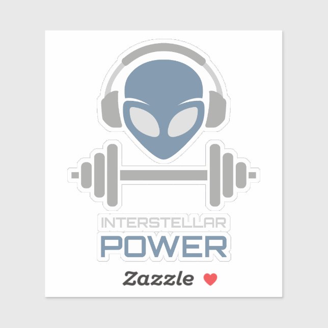 Powerlifting Alien Gym Workout Sticker (Sheet)
