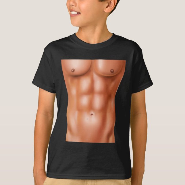 Powerlifting Bodybuilding Weight Training Six Pack T-Shirt (Front)