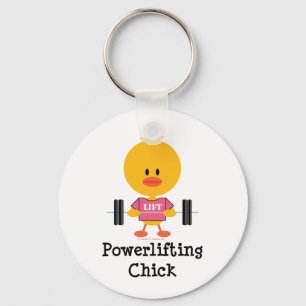 Powerlifting Chick Keychain
