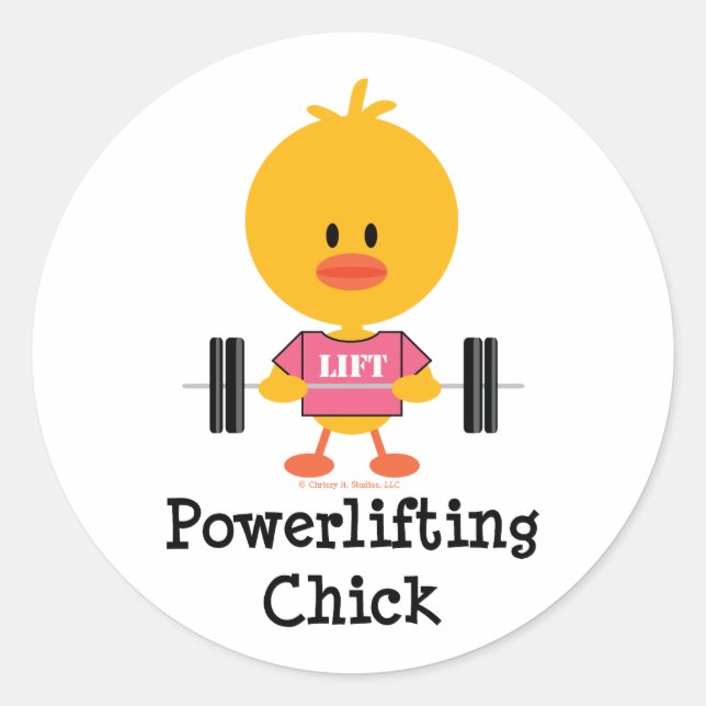 Powerlifting Chick Stickers (Front)