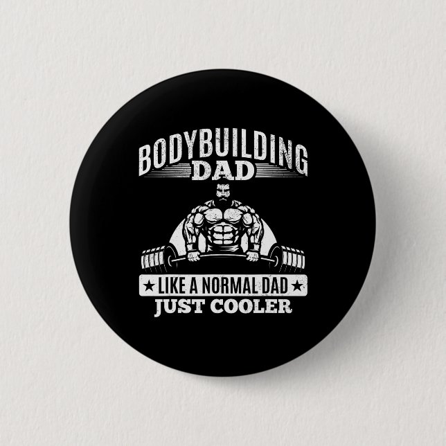 Powerlifting Daddy Training Fitness Gym Bodybuildi Button (Front)
