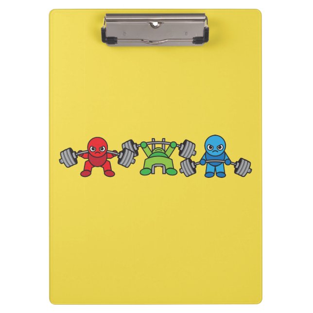 Powerlifting Kawaii - Squat, Bench Press, Deadlift Clipboard (Front)