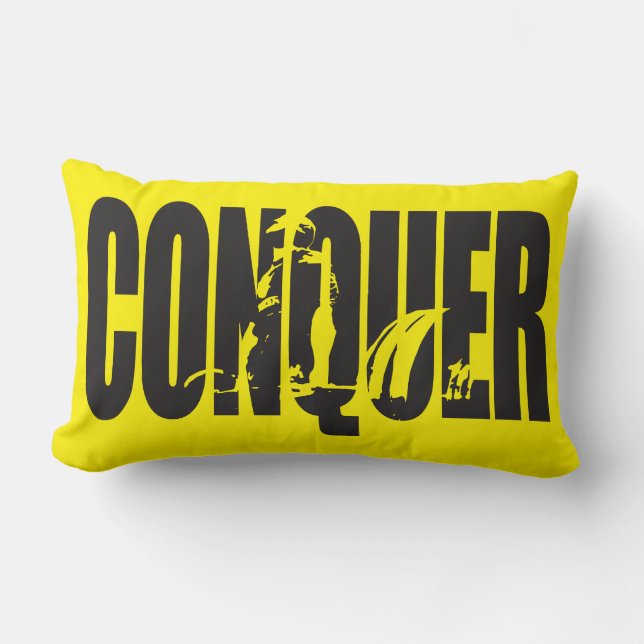 Powerlifting Motivation - CONQUER Lumbar Pillow (Front)