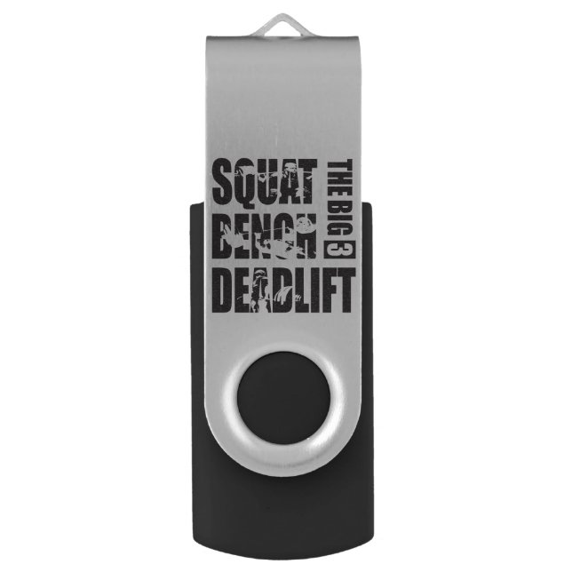 Powerlifting Motivation - Squat, Bench, Deadlift USB Flash Drive (Front Vertical)