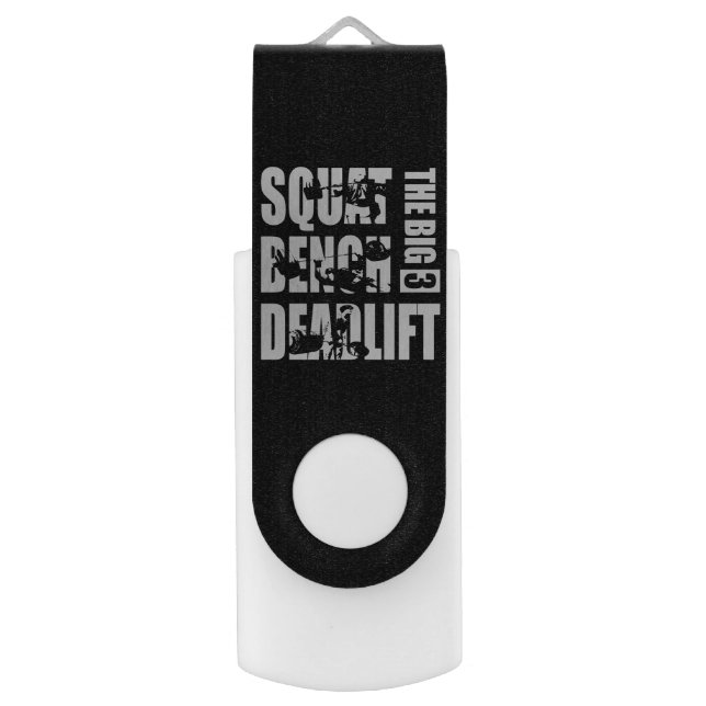 Powerlifting Motivation - Squat, Bench, Deadlift USB Flash Drive (Front Vertical)