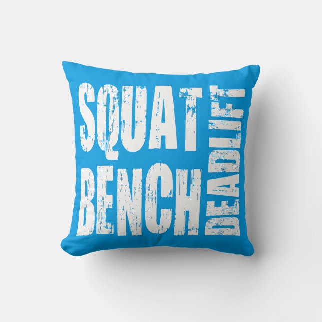 Powerlifting - Squat, Bench, Deadlift Throw Pillow (Front)