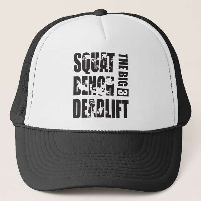 Powerlifting - Squat, Bench, Deadlift Trucker Hat (Front)
