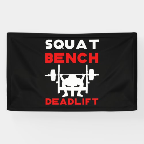Powerlifting  Squat Bench Deadlift Weightlifting Banner