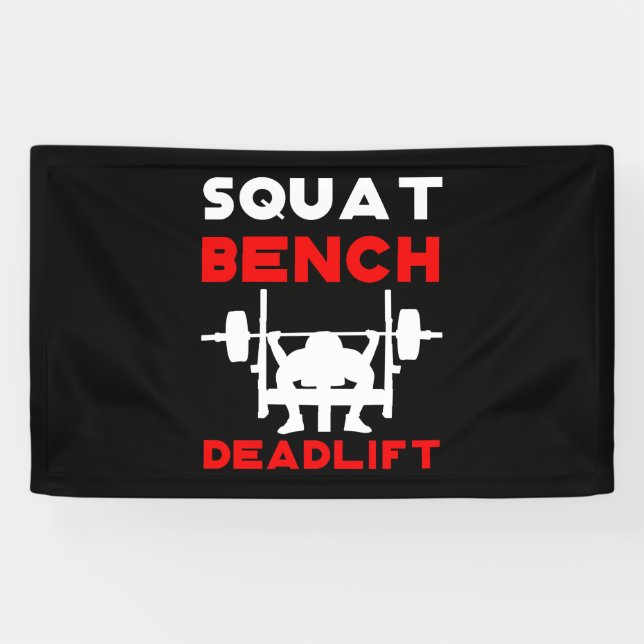 Powerlifting  Squat Bench Deadlift Weightlifting Banner (Horizontal)