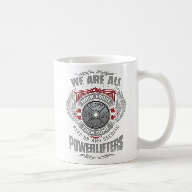 Powerlifting - STEP UP - Barbell Plate - Gym Coffee Mug (Right)