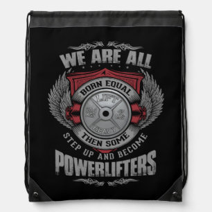 Powerlifting - STEP UP - Barbell Plate - Gym Drawstring Bag