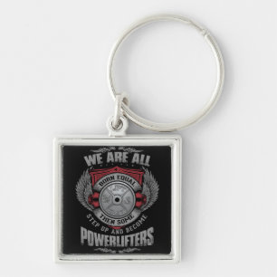 Powerlifting - STEP UP - Barbell Plate - Gym Keychain