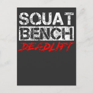Powerlifting Workout Squat Bench Deadlift Sports Postcard