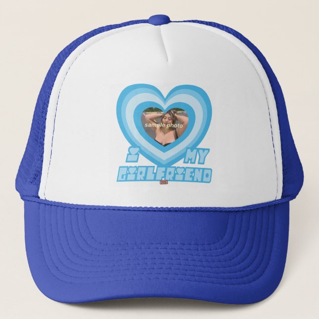 PowerPuff Dingus Blue Heart - GIRLFRIEND Trucker Hat (Front)