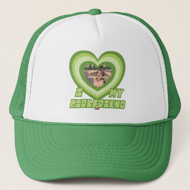 PowerPuff Dingus Green Heart - GIRLFRIEND Trucker Hat (Front)