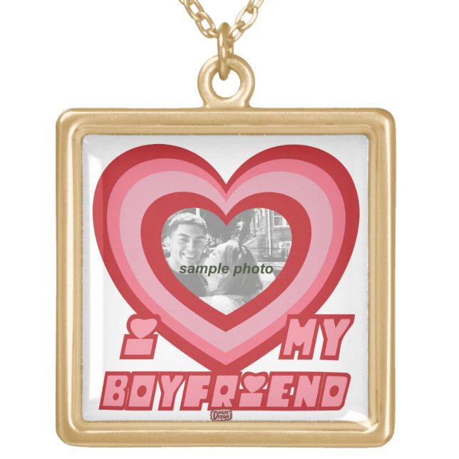 PowerPuff Dingus Heart- BOYFRIEND Gold Plated Necklace (Front)