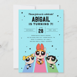 Powerpuff Girls Birthday - Blue Invitation